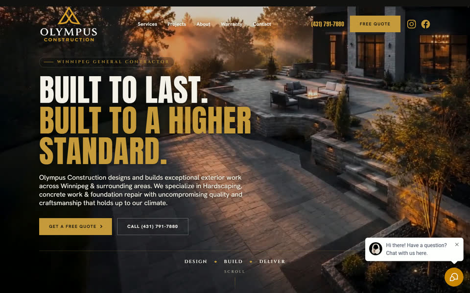Olympus Construction homepage