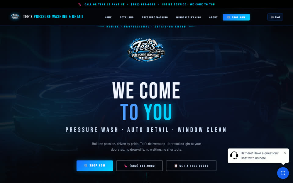 Tee's Wash & Detail homepage